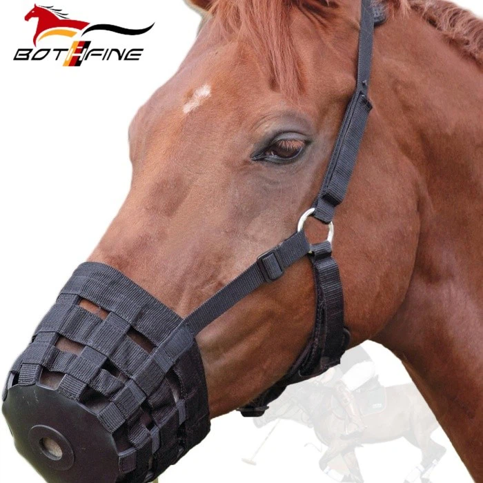 Thickened Webbing PVC Leather Lining Grazing Muzzle for Horse Factory