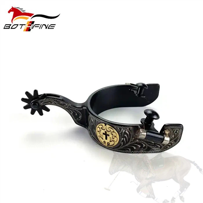Western Black Cross Concho Spurs for Men Factory Western Black Cross Concho Spurs for Men Factory